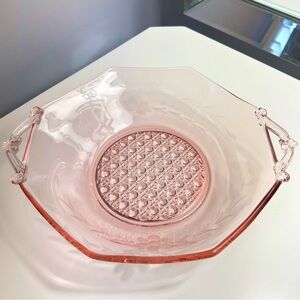 Vintage Lancaster 1930s pink depression glass bowl